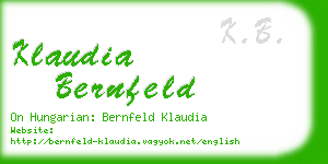 klaudia bernfeld business card